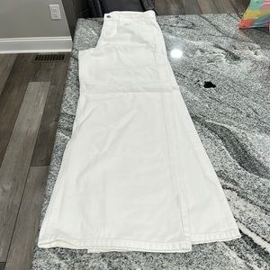 White wide leg white jeans